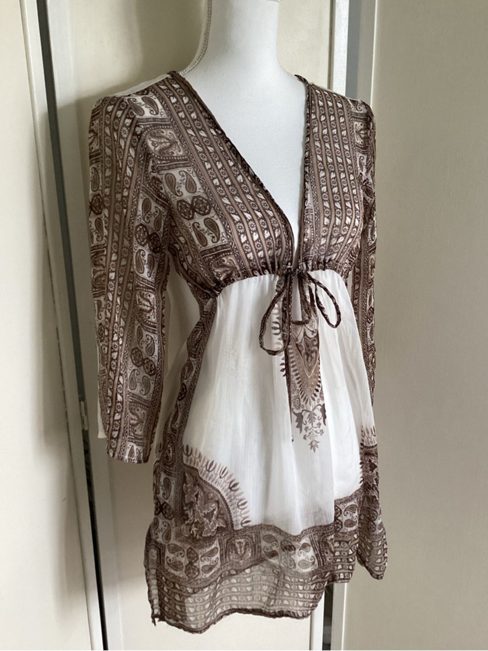 Sheer boho coverup Sz S-M pool beach resort festival NWOT